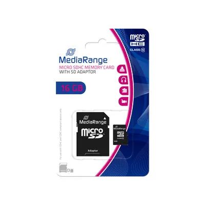 Media Range MediaRange Micro SDHC Card Class 10 mit SD-Karten Adapter 16GB