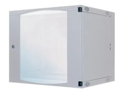 Intellinet Network Cabinet, Wall Mount (Double Section Hinged Swing Out), 12U, Usable Depth 385mm/Width 465mm, Grey, Flatpack, Max 30kg, Swings out for access to back of cabinet when installed on wall, 19", Parts for wall install (eg screws/rawl plug