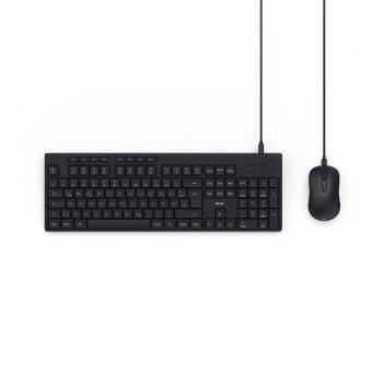 Hama USB-Tastatur-Maus-Set "CKM-200", kabelgebunden, Media-Tasten, SW, QWERTZ DE
