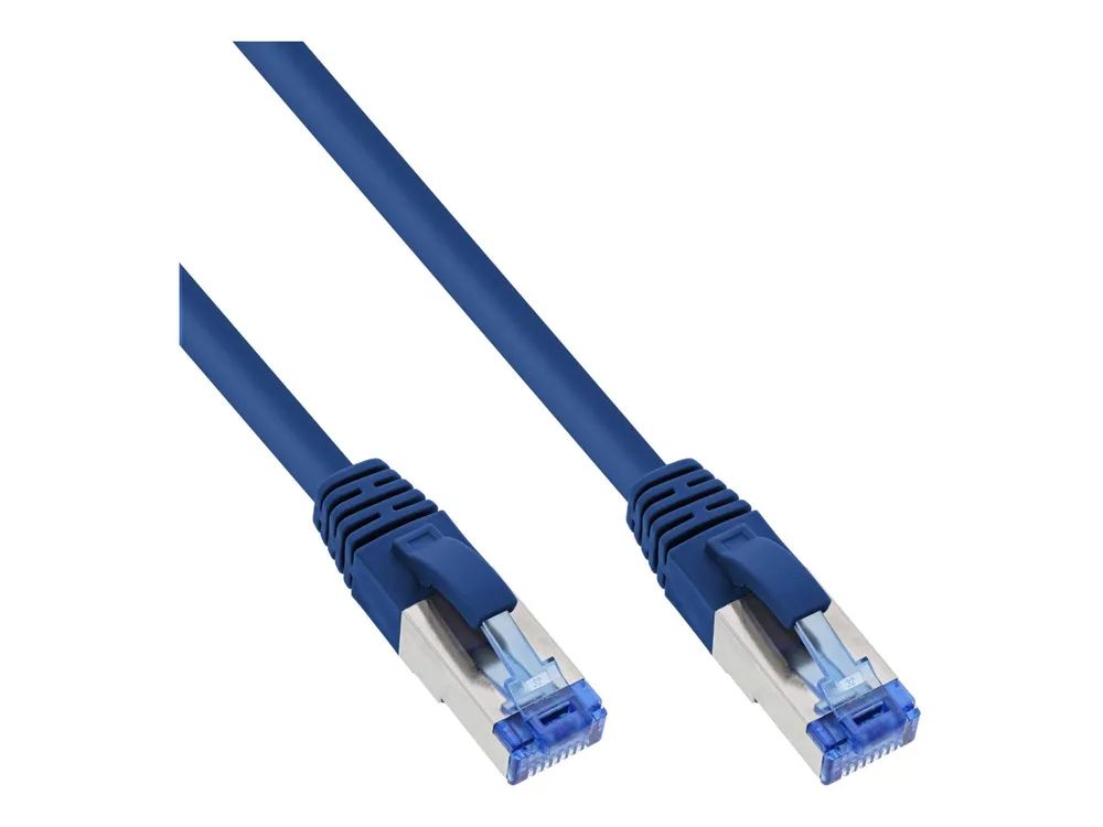InLine Patchkabel - S/FTP (PiMf) - Cat.6A - halogenfrei - blau - 0,25m