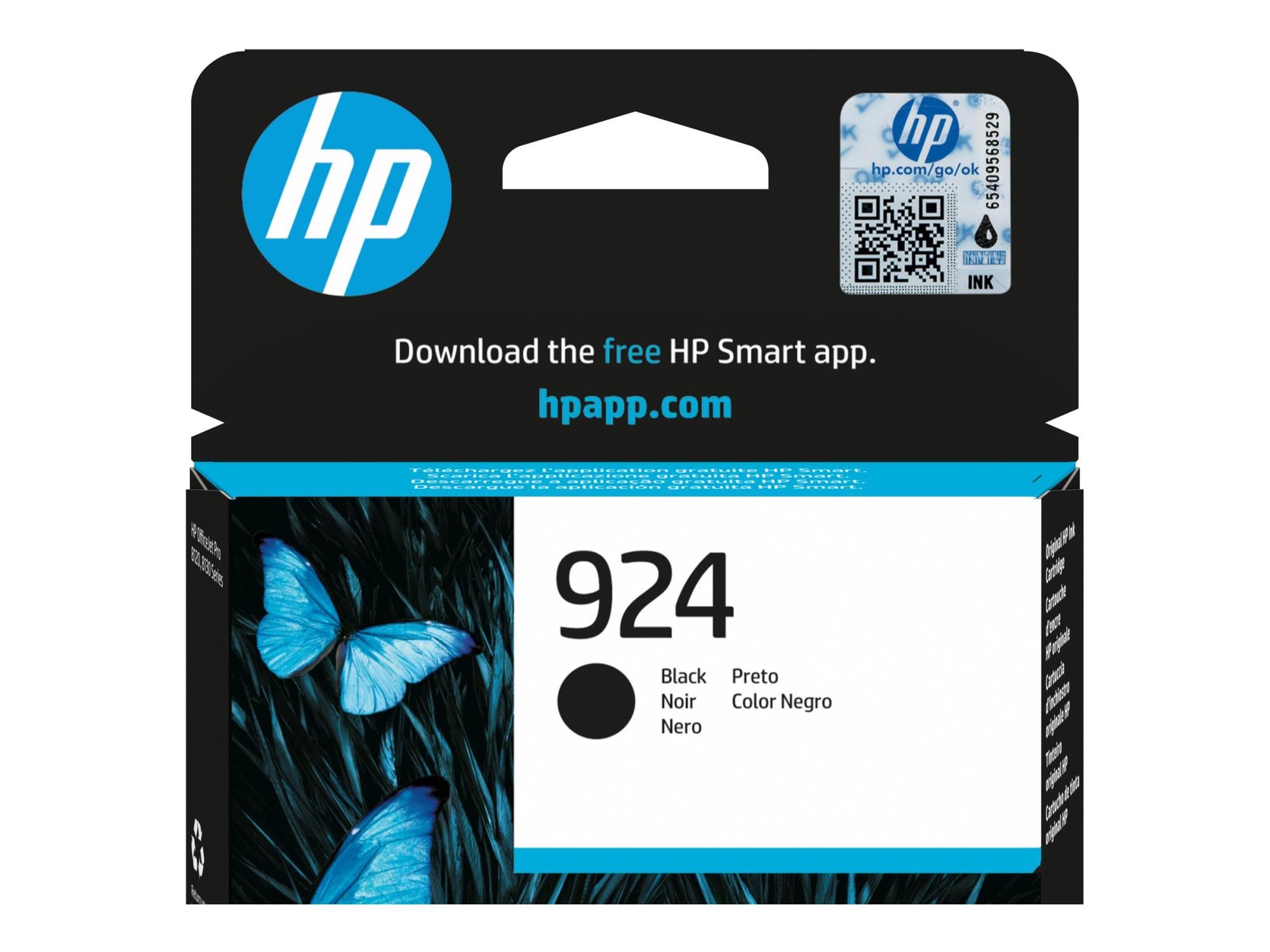 HP 924 Black EN/DE/PL/CZ Original Ink Cartridge - Original - Tintenpatrone