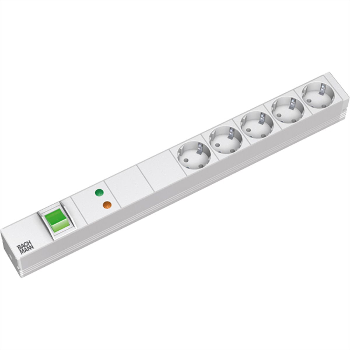Bachmann Steckdosenleiste (Rack - einbaufähig) - Ausgangsanschlüsse: 5 - 1U - 48.3 cm (19")