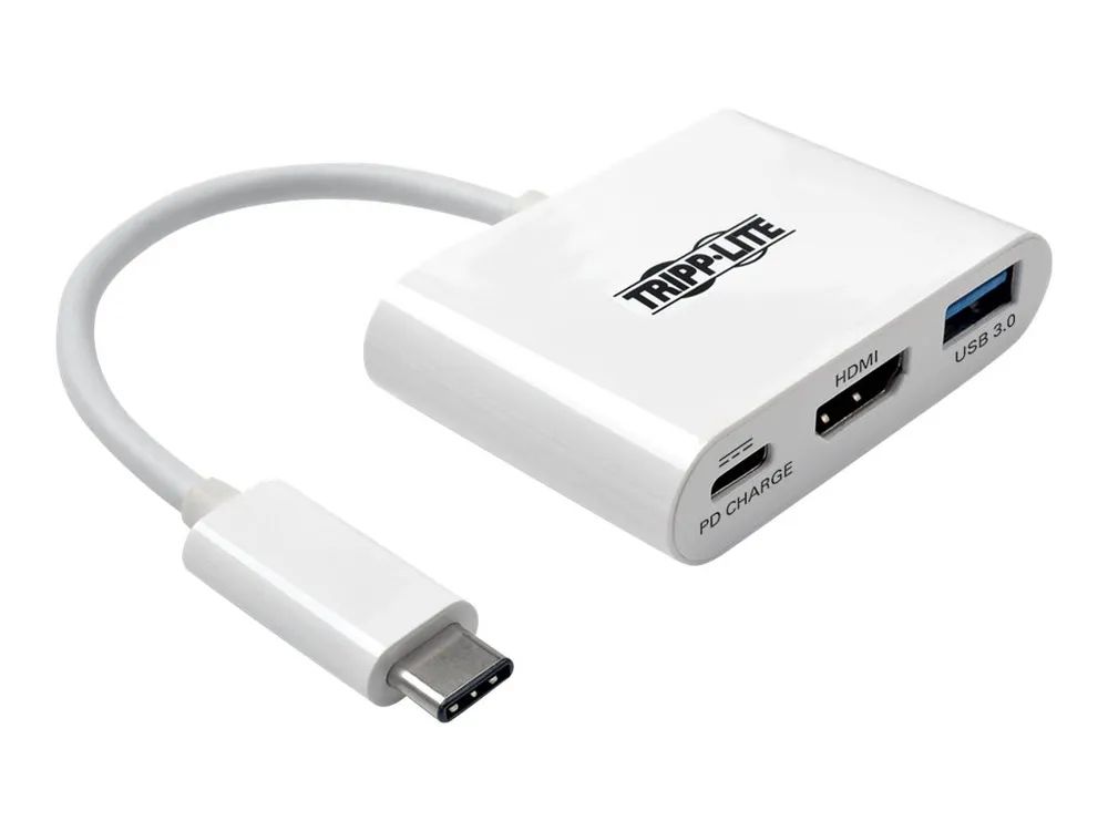 Tripp Eaton Tripp Lite Series USB C to HDMI Multiport Video Adapter Converter 1080p w/ USB-A Hub & USB-C PD Charging, Thunderbolt 3 CompatibleUSB Type C to HDMI, USB-C to HDMI, USB Type-C to HDMI