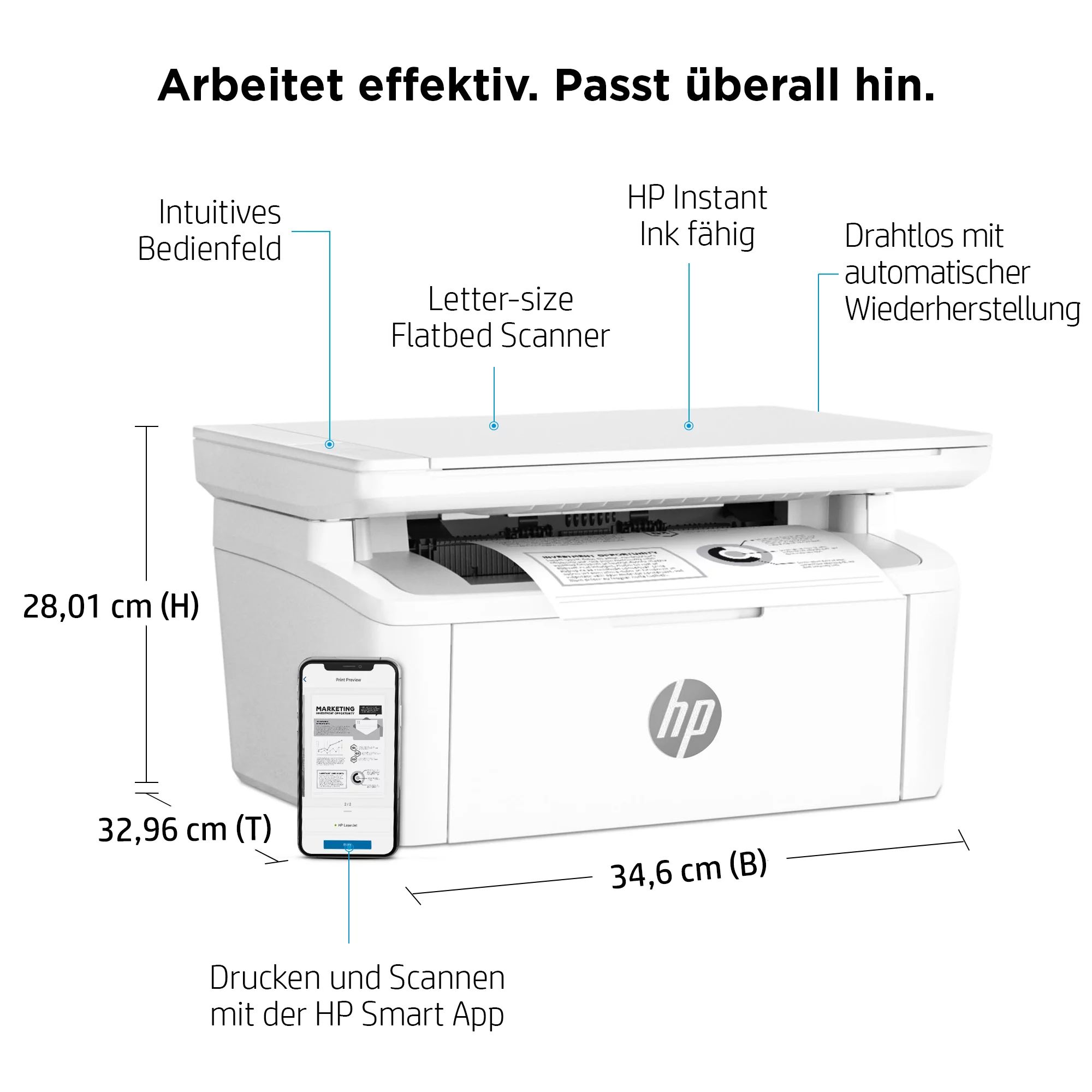 HP LaserJet MFP M140w - Multifunktionsdrucker - s/w - Laser - 216 x 297 mm (Original)