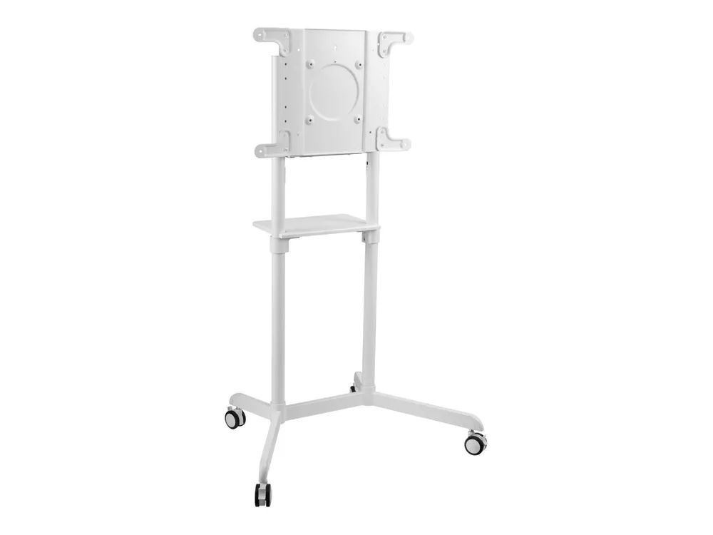 VivoLink Mobile stand - Wagen - Diebstahlschutz - für LCD-TV / gekrümmter LCD-TV - schwerer Stahl - weiß - Bildschirmgröße: 94-177.8 cm (37"-70")