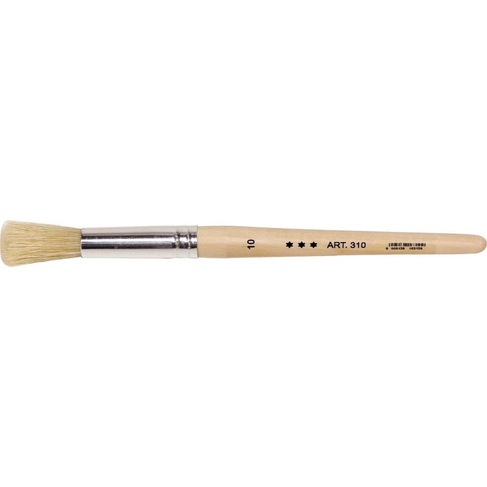 Draco Handels GmbH Komplettausstatter f.Maler Anleger und Vergolder Pinsel Größe 10 ø 14 mm mit Holzstiel roh