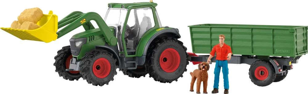 Schleich FARM WORLD Traktor mit Anhänger - Farm - Farm animals / farm toys - 3 Jahr(e) - Schwarz - Grün - Rot - Gelb