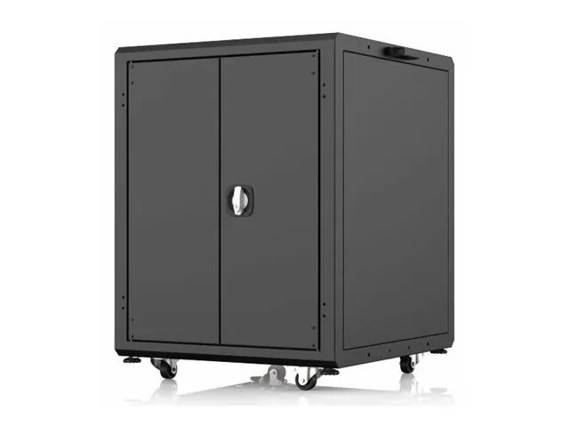 Lanview DCN - Wagen (laden, sichern und transportieren) - für 32 notebooks / Chromebooks / tablets - verriegelbar - 1.2 mm Stahl - RAL 9005, Schwarz - Bildschirmgröße: bis zu 39,6 cm (bis zu 15,6 Zoll)