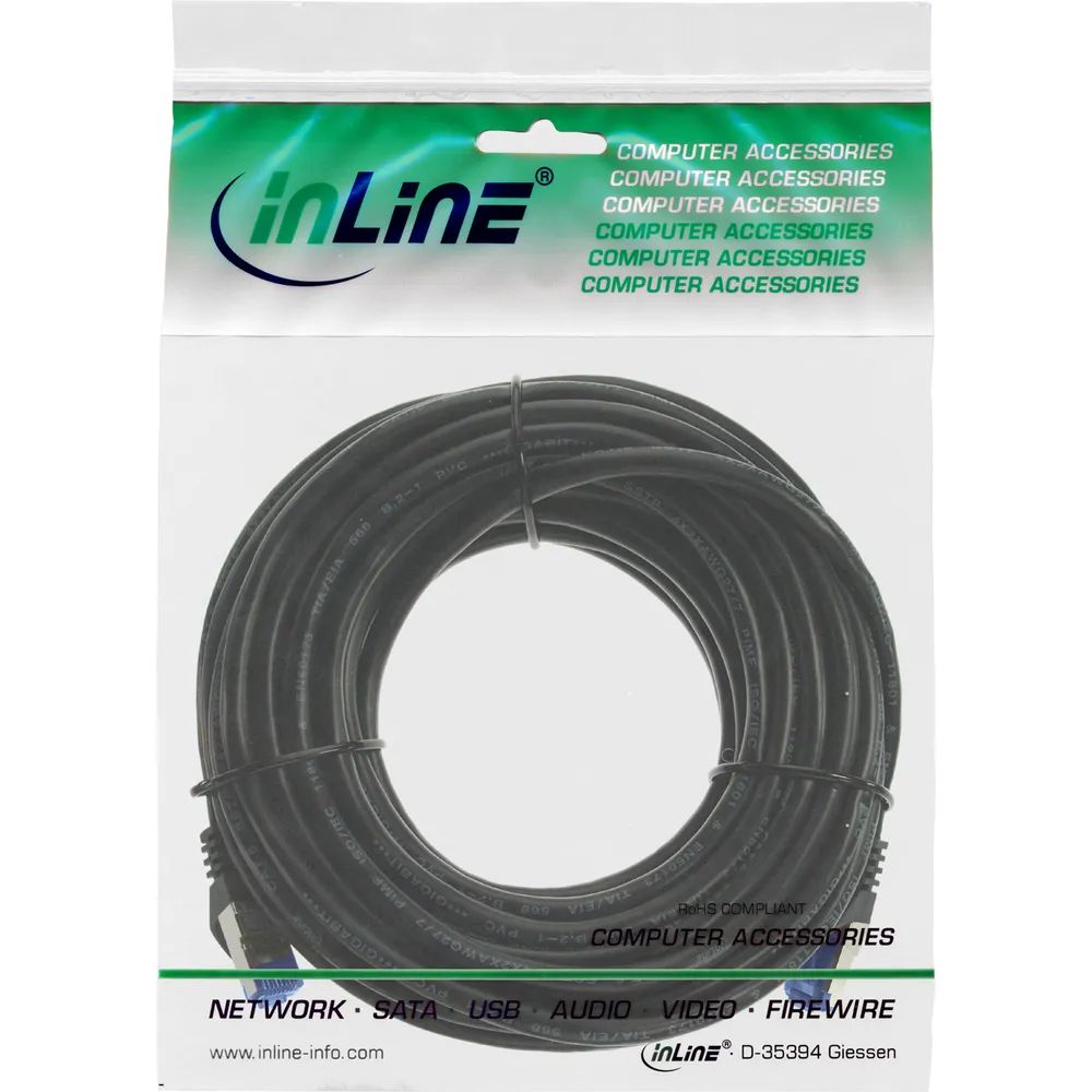 InLine Patchkabel armiert - U/FTP - Cat.6A - schwarz - 30m