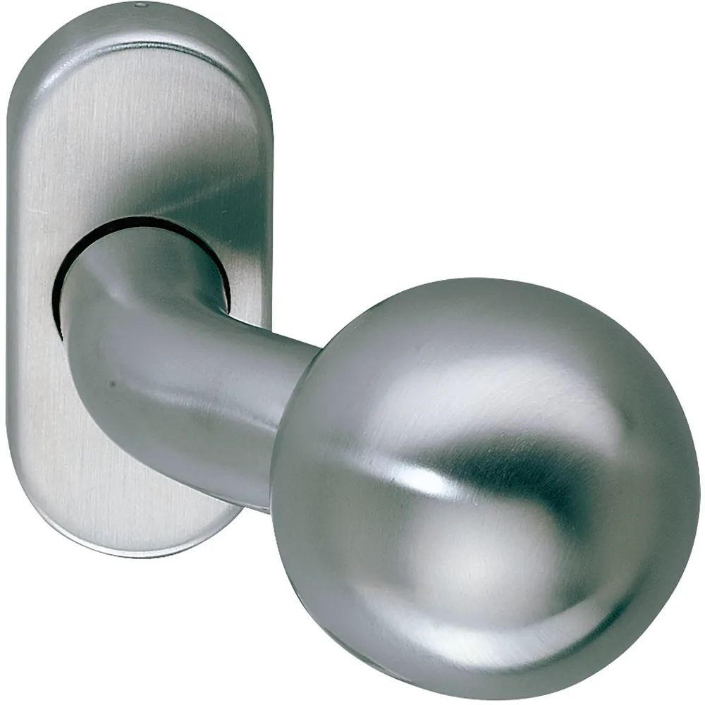 Marchesi Türknopf drehbar auf Rosette oval, Edelstahl matt