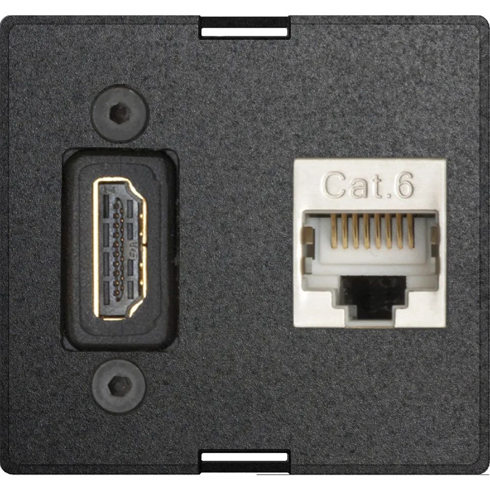 EVOline Wechselmodul 1xHDMI 2.0, 1xRJ45 CAT6, schwarz