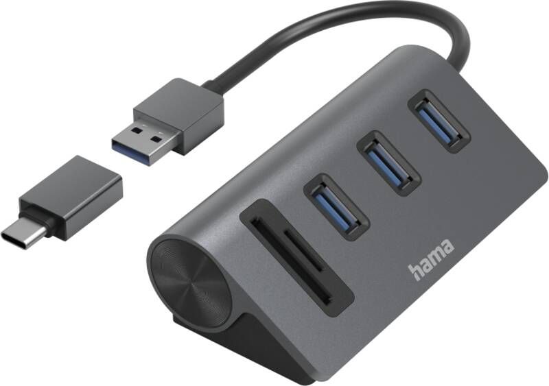 Hama 200140 USB-Hub/Kartenleser, 5 Ports