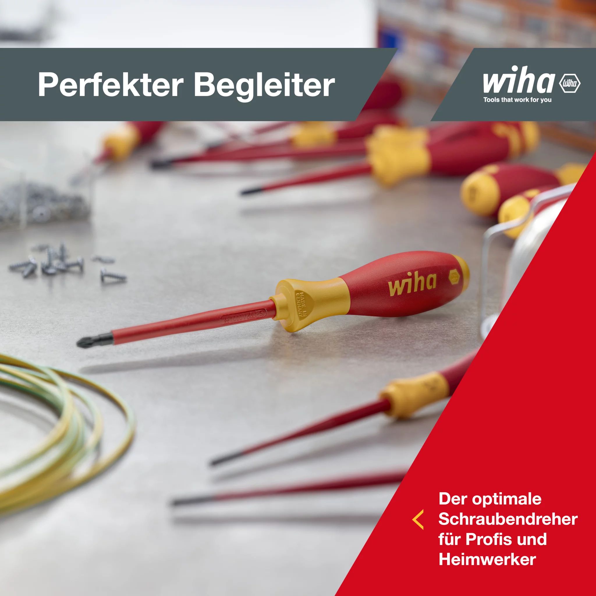 Wiha Schraubendreher Set SoftFinish® electric Schlitz, Phillips