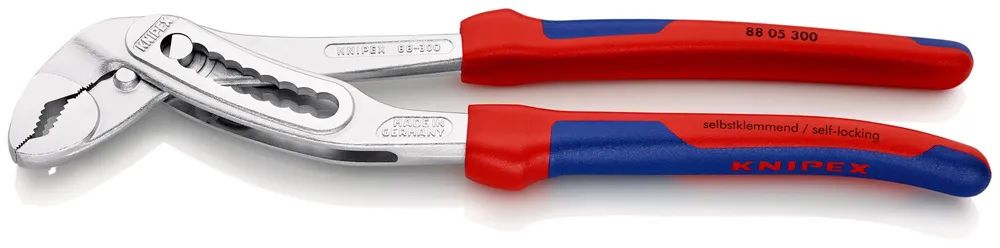 KNIPEX Alligator® Wasserpumpenzange mit Mehrkomponenten-Hüllen verchromt 300 mm
