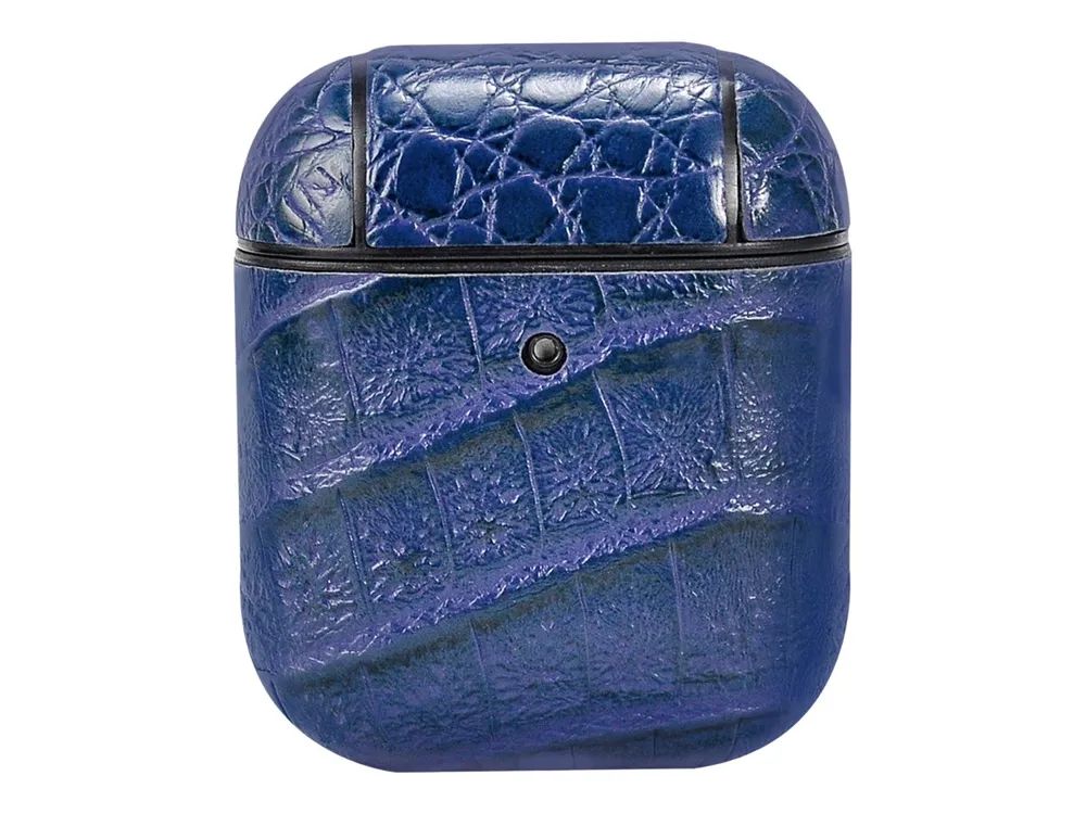 TerraTec Air Box - Tasche für Kopfhöhrer - Polycarbonat - croco blue - für Apple AirPods (1. Generation, 2. Generation)