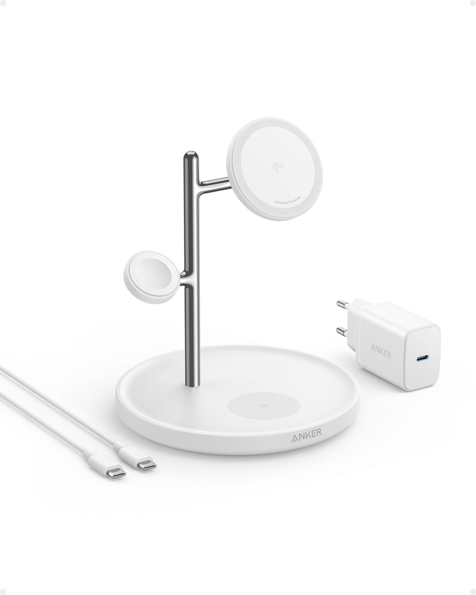 Anker Innovations MagGo Magnetic Wireless Charger 15W 3-in-1 Pad White