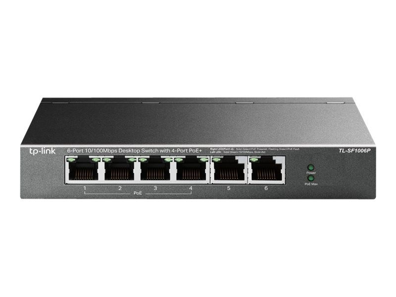 TP-LINK TL-SF1006P - V1 - Switch - unmanaged - 6 x 10/100 (4 PoE+)