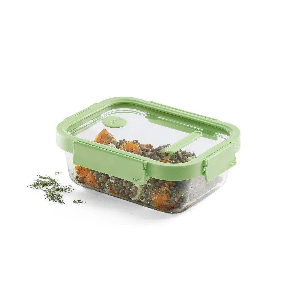 Lékué Rechteckiges Vorratsglas, 1050 ml - Green