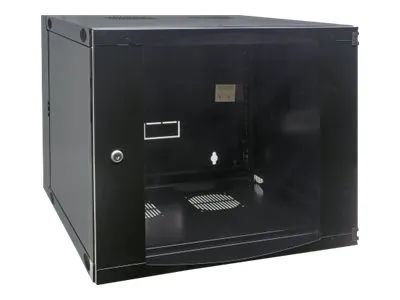 Intellinet Network Cabinet, Wall Mount (Double Section Hinged Swing Out), 12U, Usable Depth 385mm/Width 465mm, Black, Flatpack, Max 30kg, Swings out for access to back of cabinet when installed on wall, 19", Parts for wall install (eg screws/rawl plu