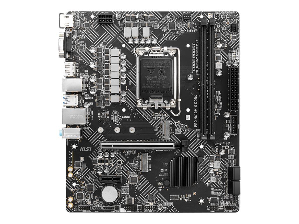 MSI PRO H610M-G DDR4 - Motherboard - micro ATX - LGA1700-Sockel - H610 Chipsatz - USB 3.2 Gen 1 - Gigabit LAN - Onboard-Grafik (CPU erforderlich)