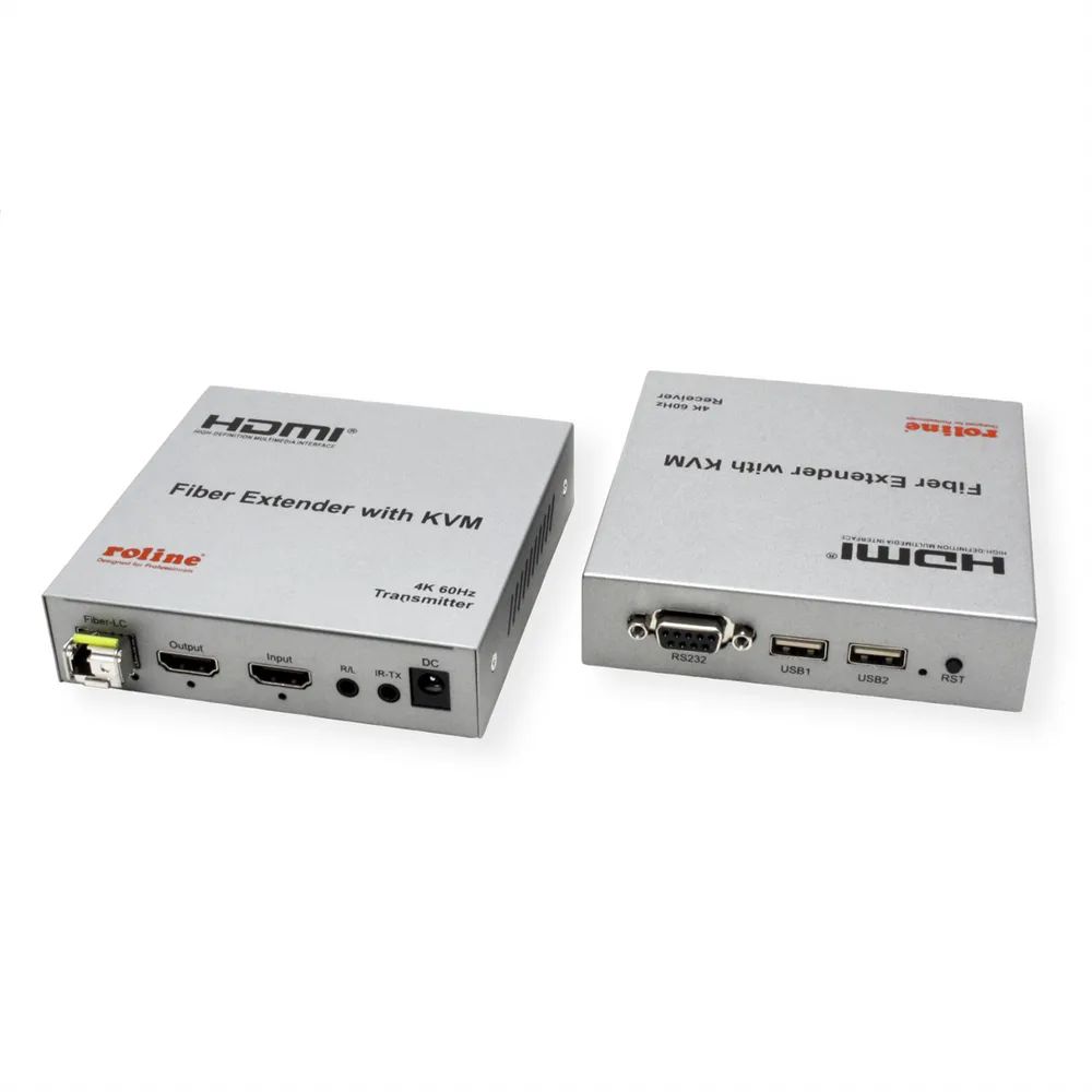 ROLINE KVM Verlängerung über LWL, HDMI 4K, USB, 20 km
