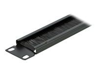 Delock Cable Management Brush Strip - Kabelmanagementblende mit Bürste - Schwarz - 1U - 48.3 cm (19")
