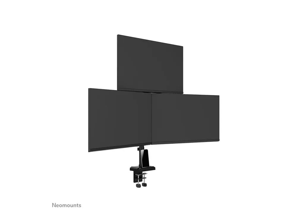 Neomounts Befestigungskit (Monitorarm, Kabeldurchführungsklemme) - Voll beweglich - für 3 Monitore - Stahl - Schwarz - Bildschirmgröße: 25.4-81.3 cm (10"-32")