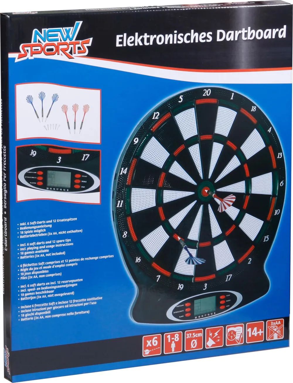 VEDES Großhandel GmbH - Ware NSP Elektronisches Dartboard, 18 Spiele