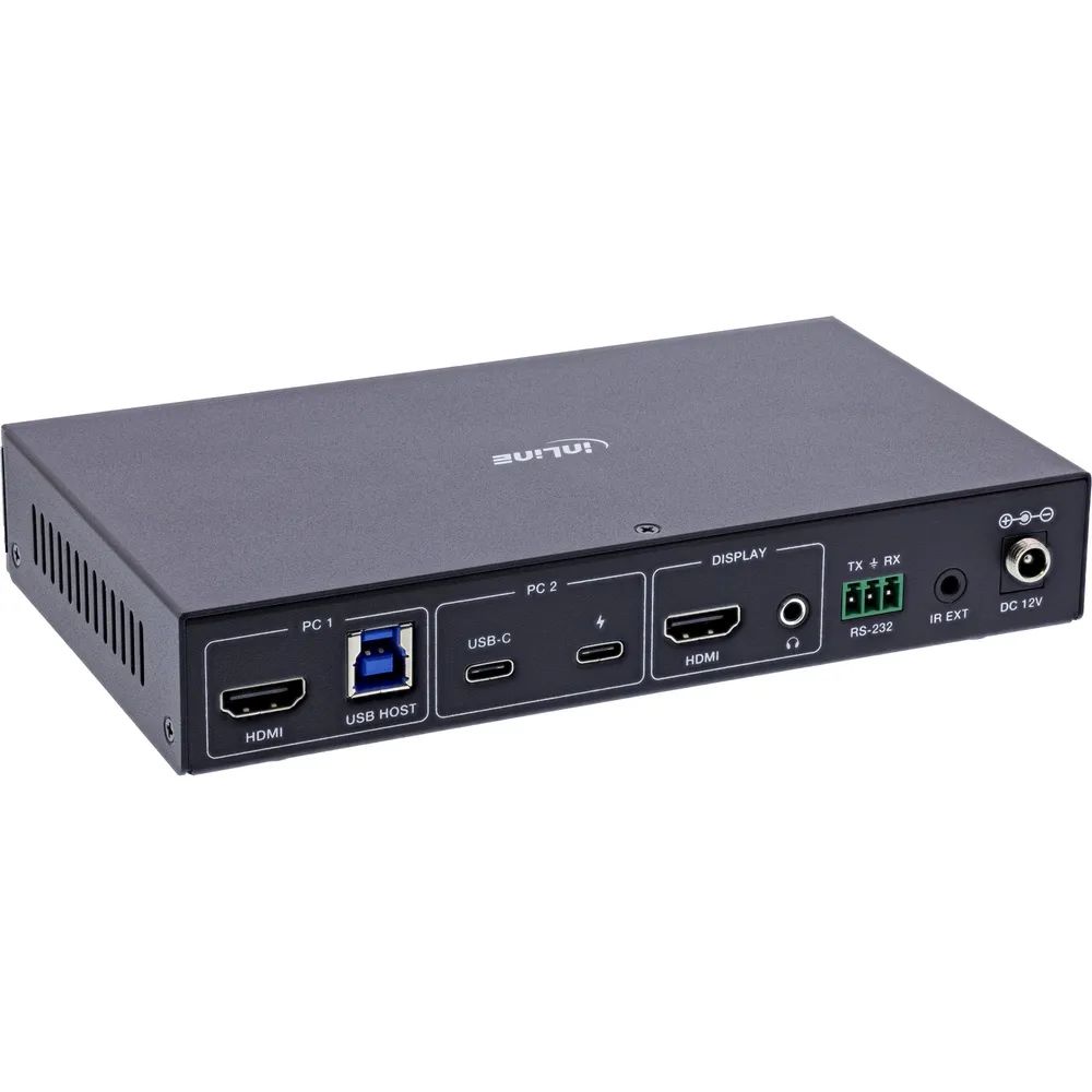 InLine KVM Switch - 2-fach - HDMI & USB-C - 4K60Hz - Umschalter