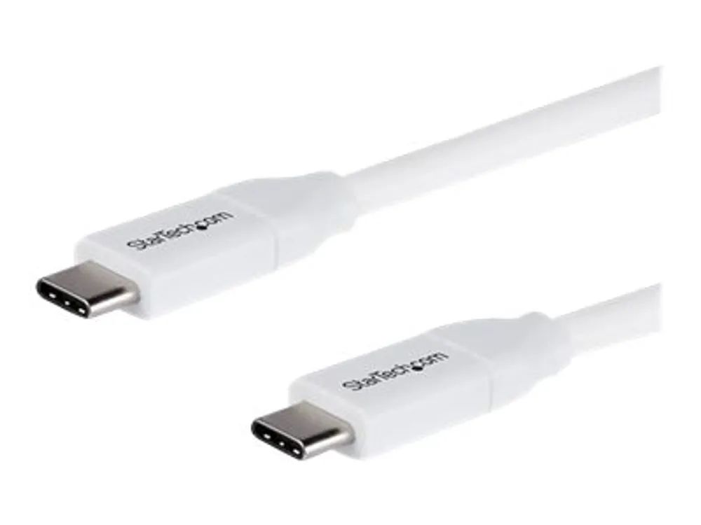 StarTech.com USB-C auf USB-C Kabel mit 5A Power Delivery - 4m - Weiss - ST/ST - USB 2.0 - USB-IF zertifiziert - USB Typ C Kabel - USB-Kabel - 24 pin USB-C (M)