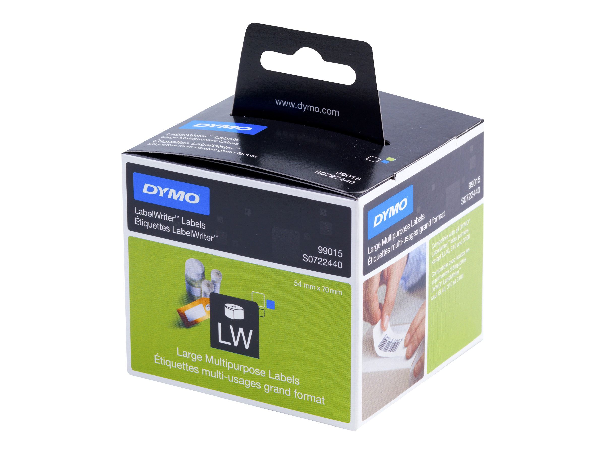 Dymo LabelWriter - Schwarz auf Weiß - 54 x 70 mm 320 Etikett(en) (1 Rolle(n)
