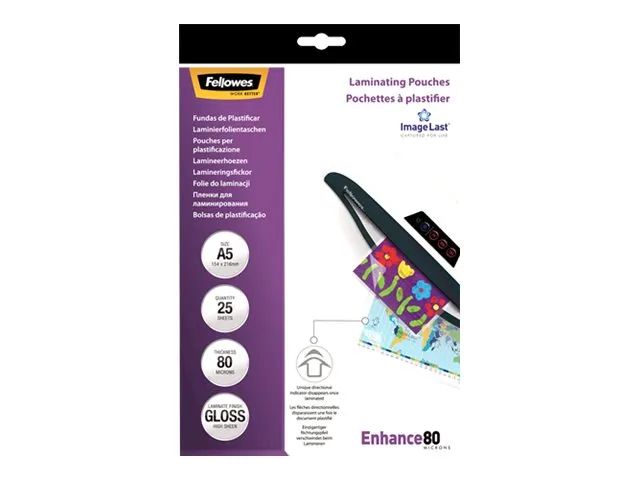 Fellowes ImageLast - 80 Mikron - 25er-Pack - glänzend - glänzend - A5 (148 x 210 mm)