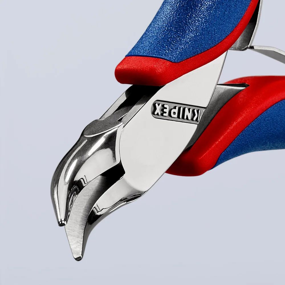 KNIPEX Elektronik-Greifzange mit durchgestecktem Gelenk mit Mehrkomponenten-Hüllen 115 mm