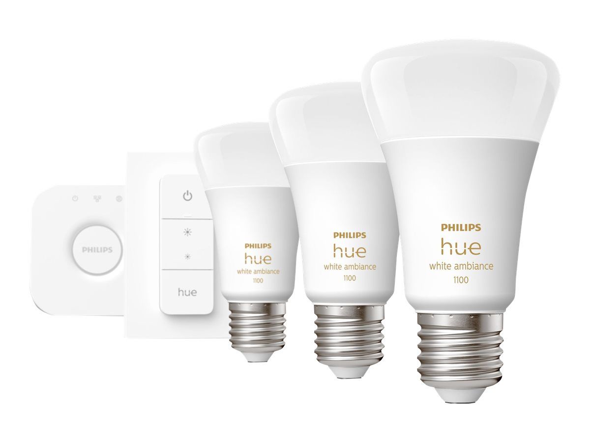 Philips Starterset White Ambiance 3 x E27 75 W Dimmschalter