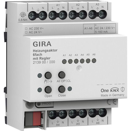 Gira HEIZUNGSAKTOR 6F REGLER ONEKNX / GIRA 213900 NON-DESIGN 213900