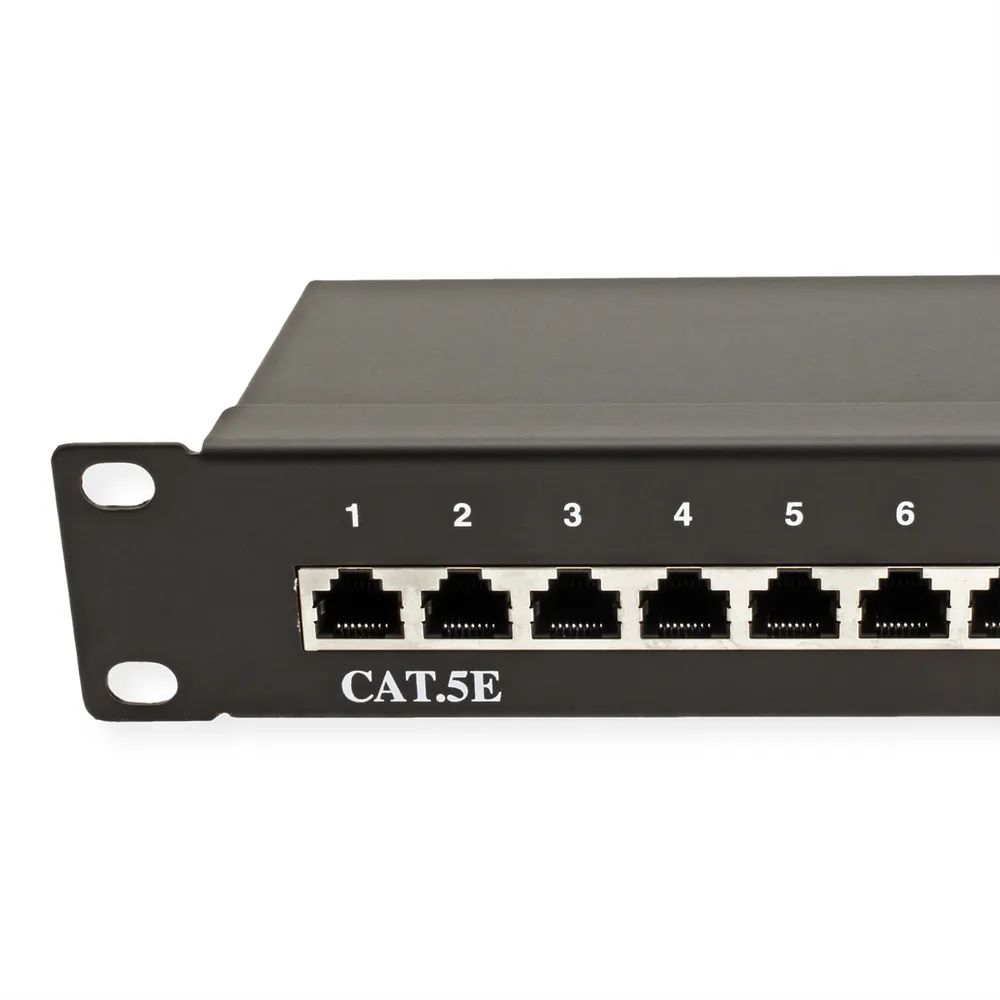 VALUE Cat.5e (Class D) 19-Zoll-Patchpanel, 24P, geschirmt, schwarz