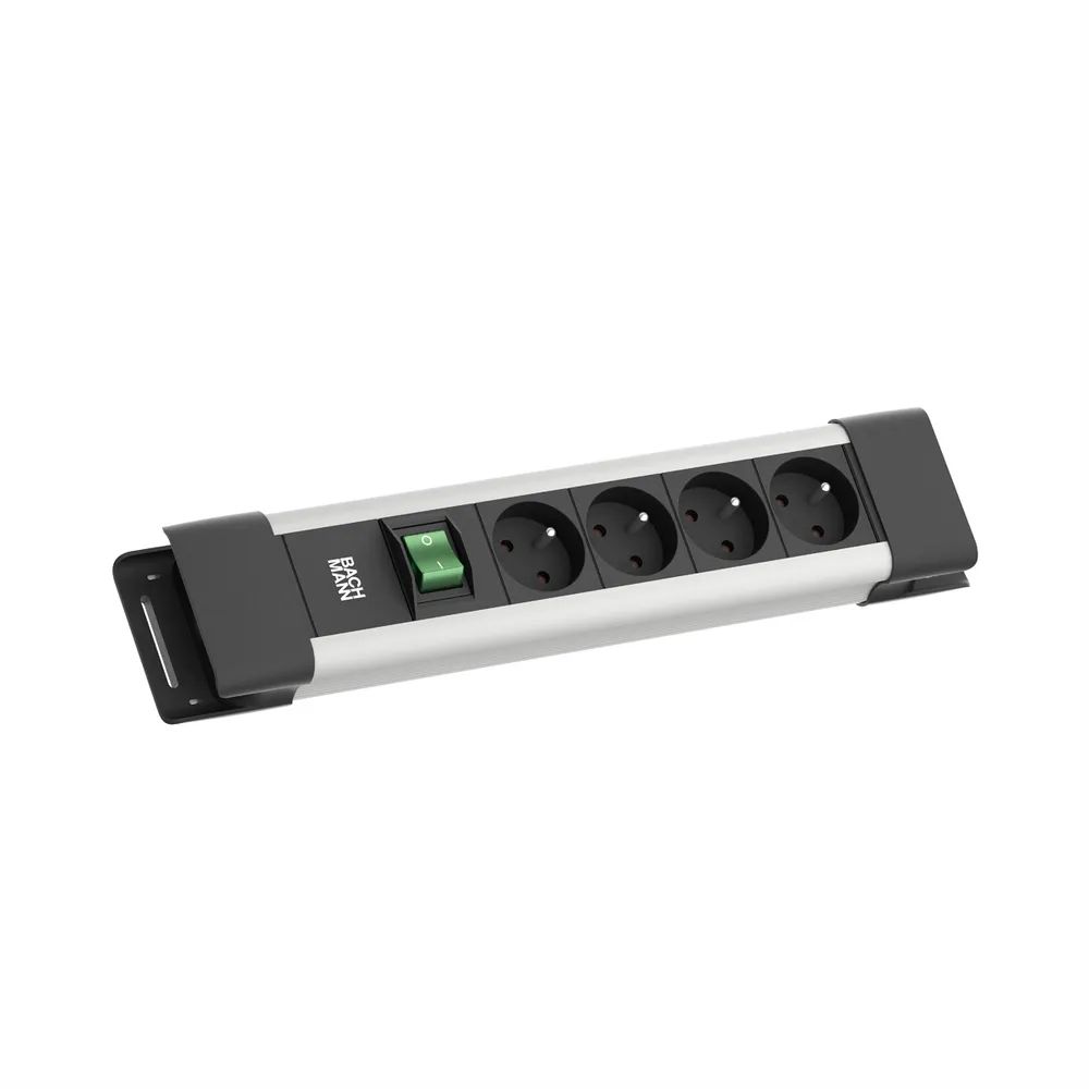 BACHMANN CONNECTUS 4xUTE, 1xSchalter 2,0m CEE7/7 Grau