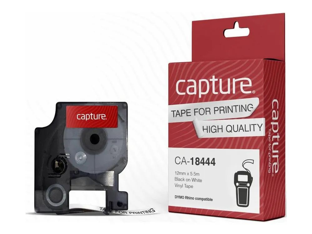 Capture Vinyl - laminiert - Schwarz auf Weiß - Rolle (1,2 cm x 5,5 m)