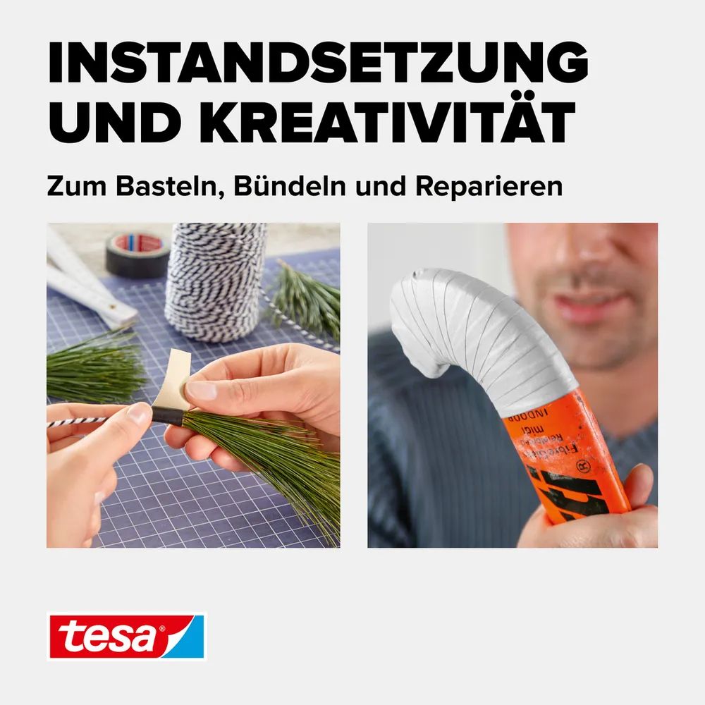 tesa® EXTRA POWER PERFECT Gewebeband weiß, Dreierpack, Ductape