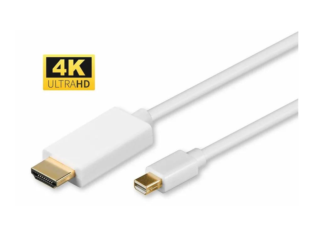 MicroConnect Adapterkabel - Mini DisplayPort zu HDMI - 1 m - weiß - unterstützt 4K 60 Hz (4096 x 2160)
