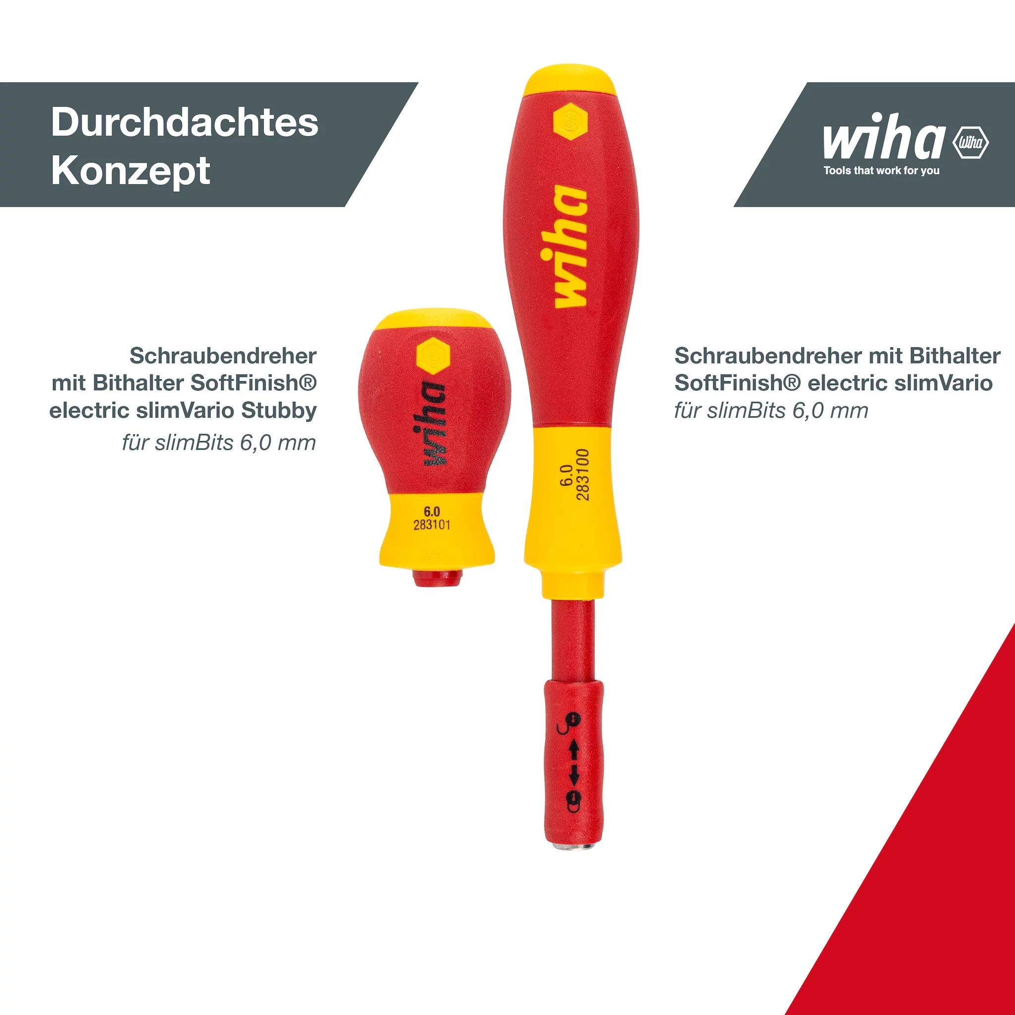 Wiha Schraubendreher und Bit Set slimVario® gemischt 19-tlg. inkl. Falttasche